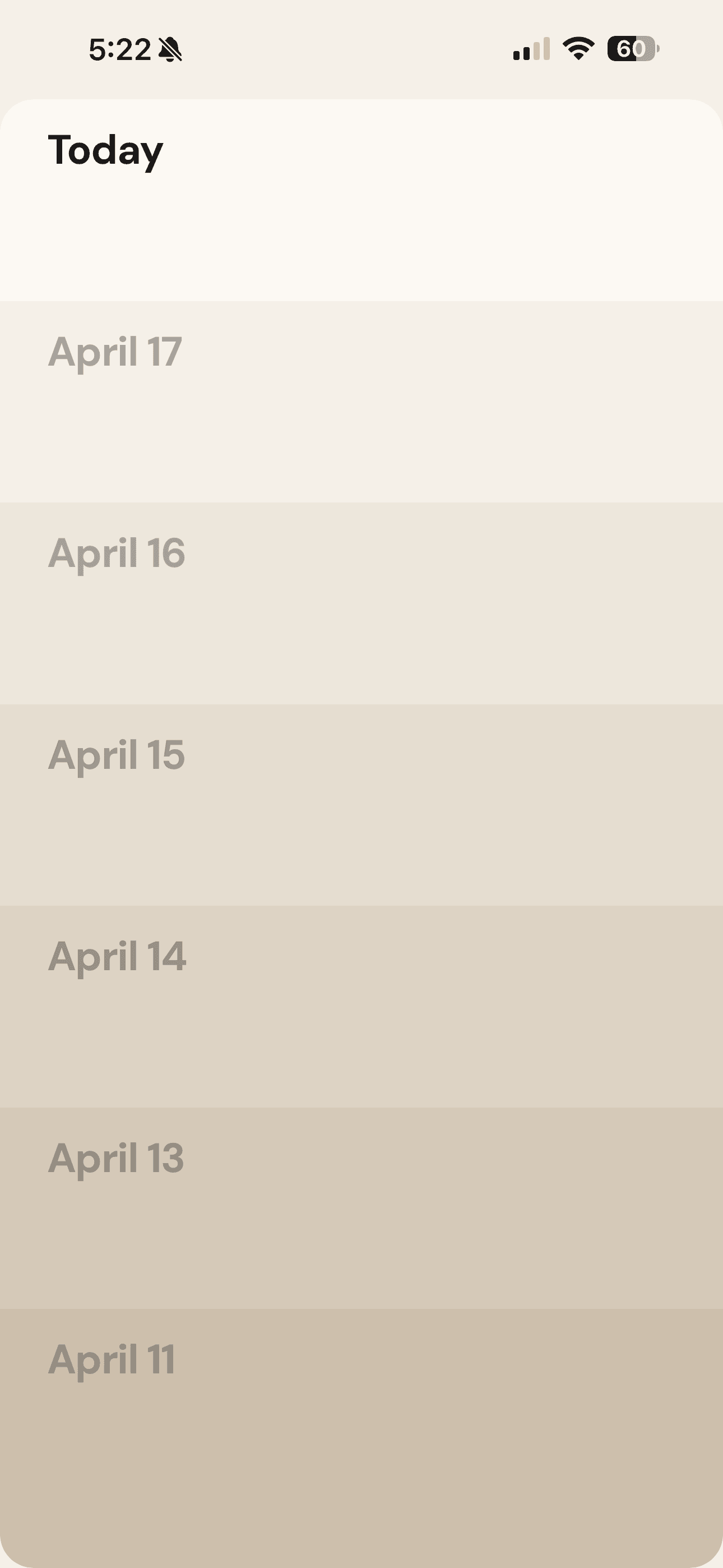Your days at a glance